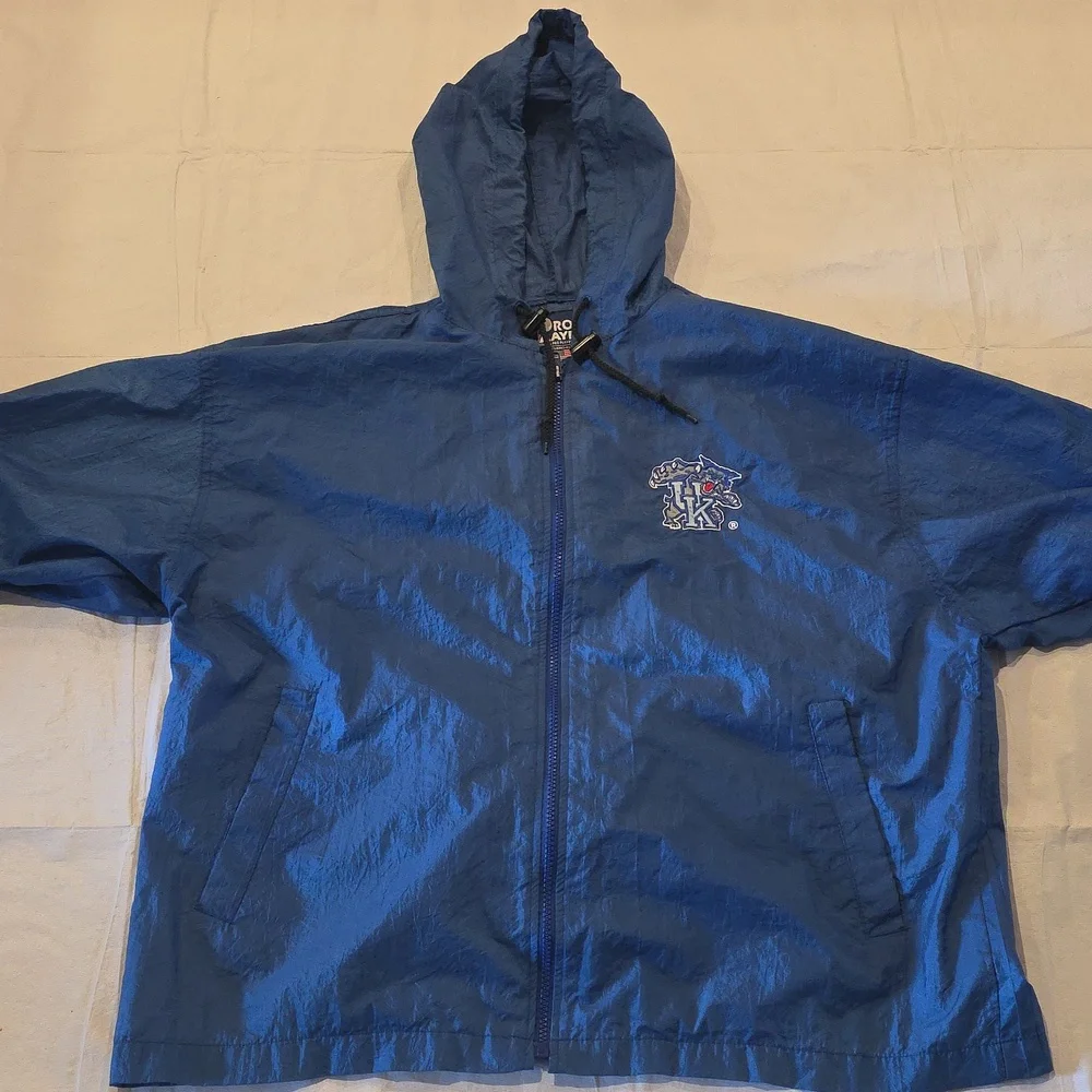 Pro Player University of Kentucky Wildcats Hooded Windbreaker Jacket Blue Medium